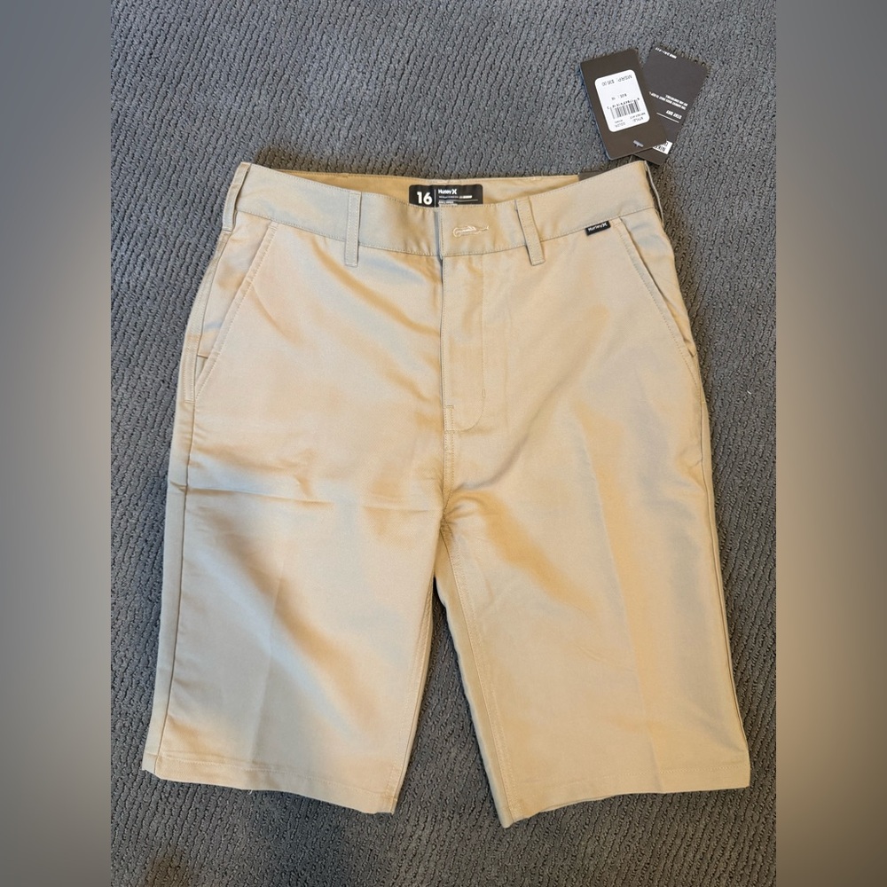 Hurley Tan Flat Front Shorts Casual Style